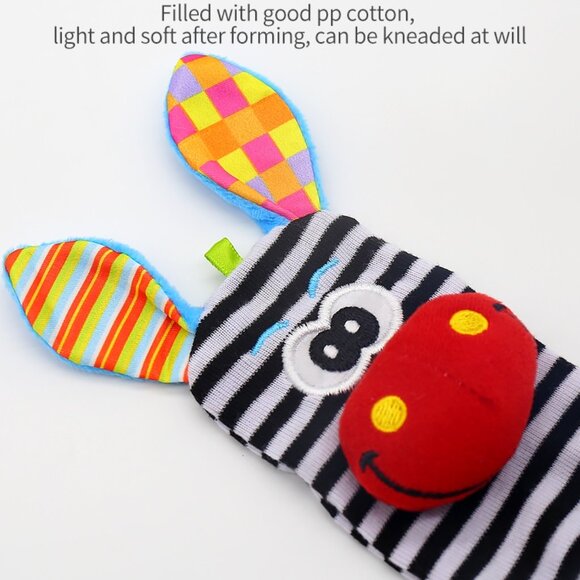 Infant bed bell baby kids plush Toddler Baby Handbell Ring Bell socks Toy Jungle - Picture 12 of 16